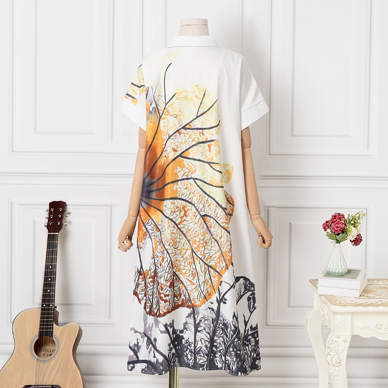 Đầm dài Zanzea ngắn tay cổ bẻ dáng rộng phong cách vintage thời trang cho nữ