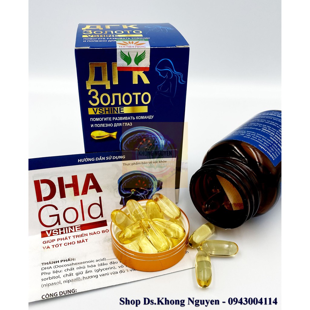 VIÊN BỔ SUNG DHA GOLD VSHINEV- NHẬP KHẨU TỪ NAUY -  HỘP 30 VIÊN