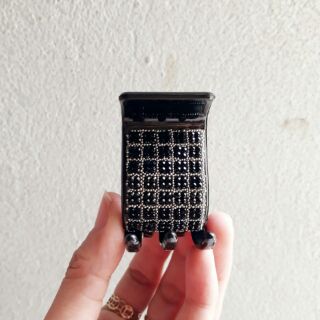 Kẹp tóc 5 răng đính hạt siêu xinh (hạt vàng/đen)