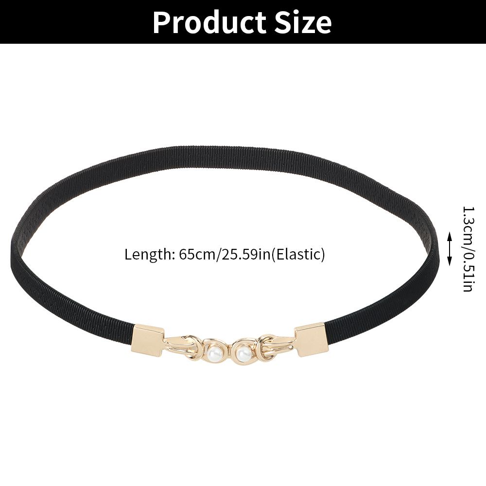 Dây thắt lưng co giãn đính hạt ngọc trai nhân tạo nhiều màu sắc tùy chọn thời trang dành cho nữ