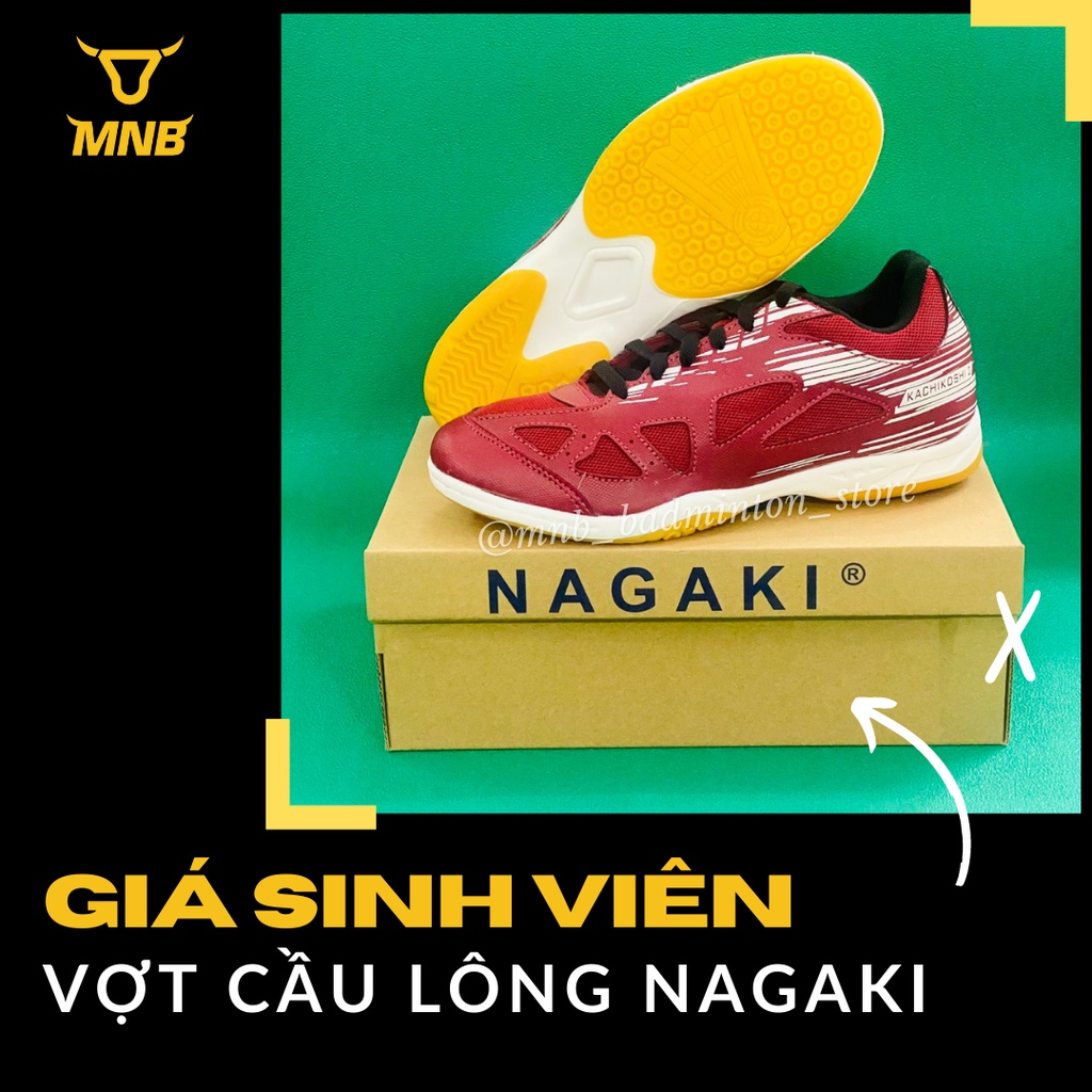 Giày cầu lông Nam Nữ cao cấp chính hãng NAGAKI, êm chân, đế chống trơn trượt, màu sắc trẻ trung, bắt mắt, giá cực tốt