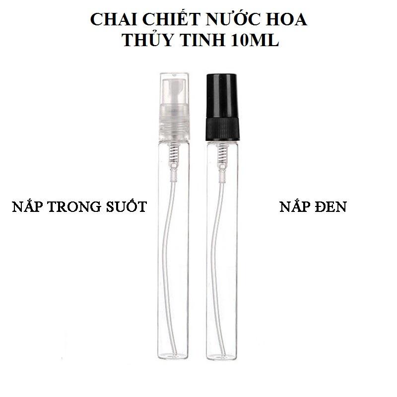 Chai chiết nước hoa 10ml thủy tinh trọn bộ cả lọ chiết và vòi chiết