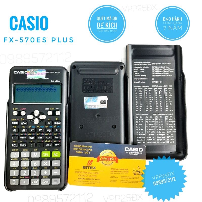 Máy tính học sinh casio FX-570ES plus CHÍNH HÃNG (Bảo hành 7 năm).