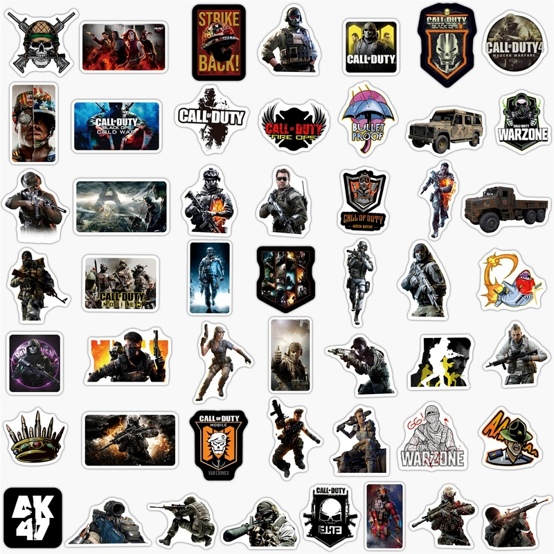 Set 100 sticker dán chống nước in hình game Call of Duty