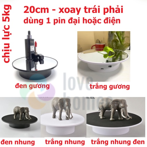 Đế xoay bàn xoay trưng bày bàn xoay sản phẩm 15cm 20cm 25cm 32cm Đế quay livestream quay mô hình đẹp 360 độ như studio