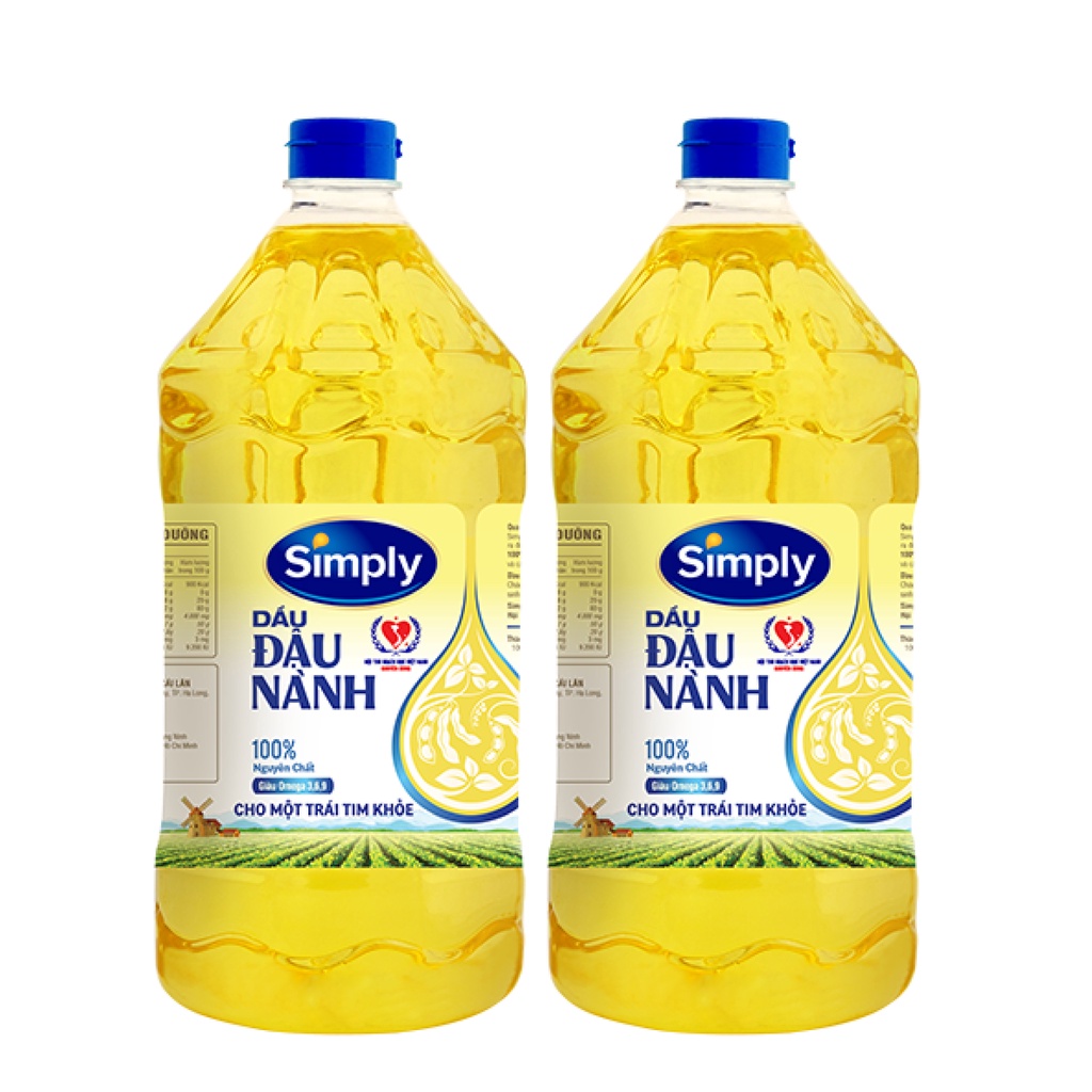 Combo 2 chai Dầu Đậu Nành Simply (2L/chai)