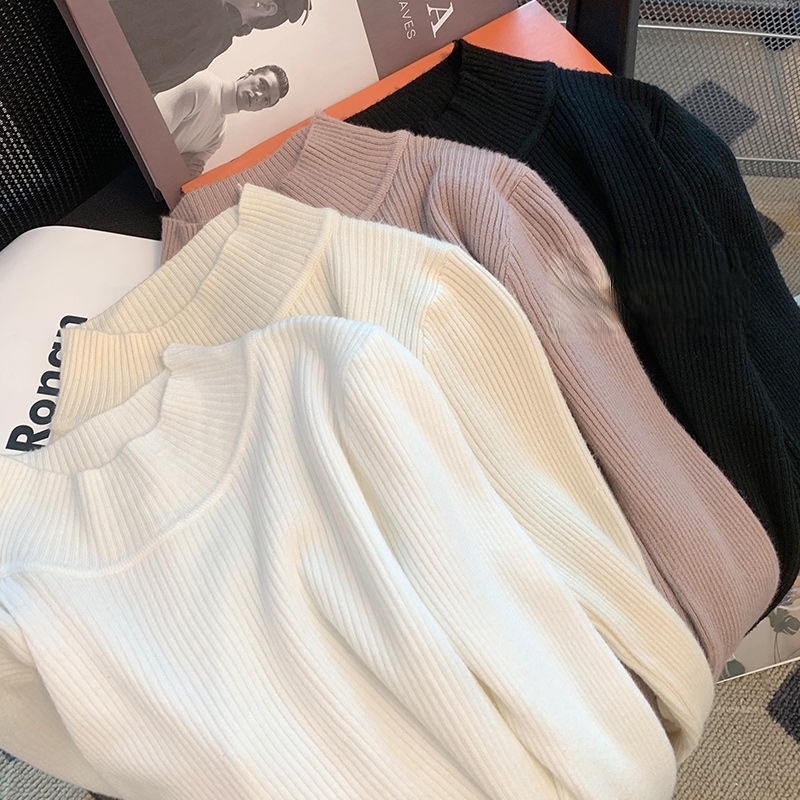 Áo sweater Dệt Kim Tay Dài Cổ Lọ Thời Trang Thu Đông Phong Cách Châu Âu Mới