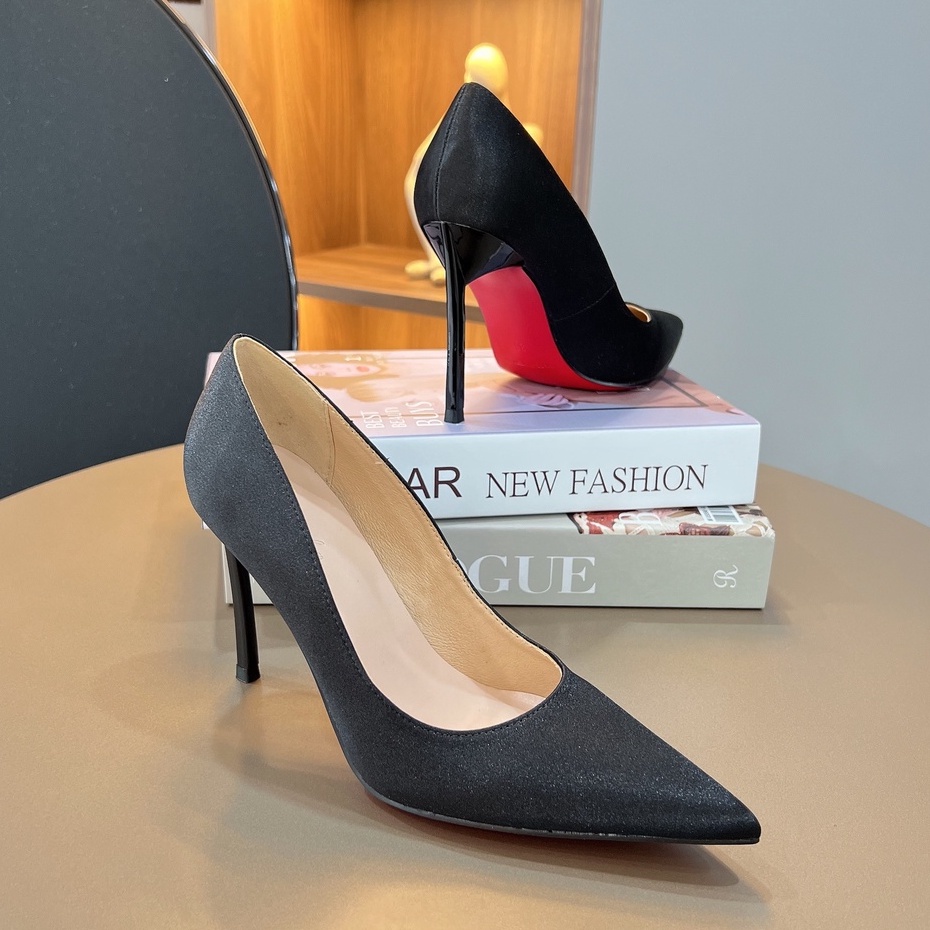 Giày COLEE Gót Đũa Nhọn Basic Đế Đỏ Cao 10p VNXK