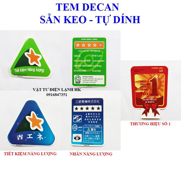SC TEM DECAN DÁN nhãn năng lượng - tiết kiệm năng lượng - thương hiệu số 1 sẵn keo tự dính 8 8