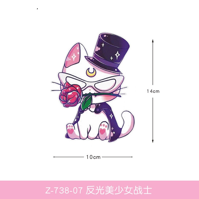 Đề Can Phản Quang Chống Nước Hình Thủy Thủ Mặt Trăng Dễ Thương Trang Trí Xe Hơi Xe Máy