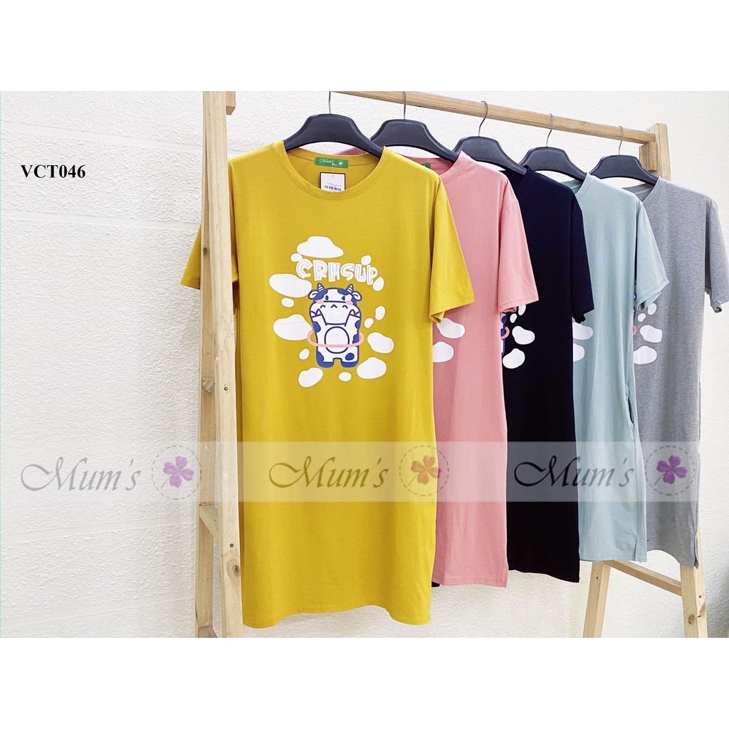 Đầm bầu  FREESHIP  váy cotton hình chữ CRHSUP cộc tay