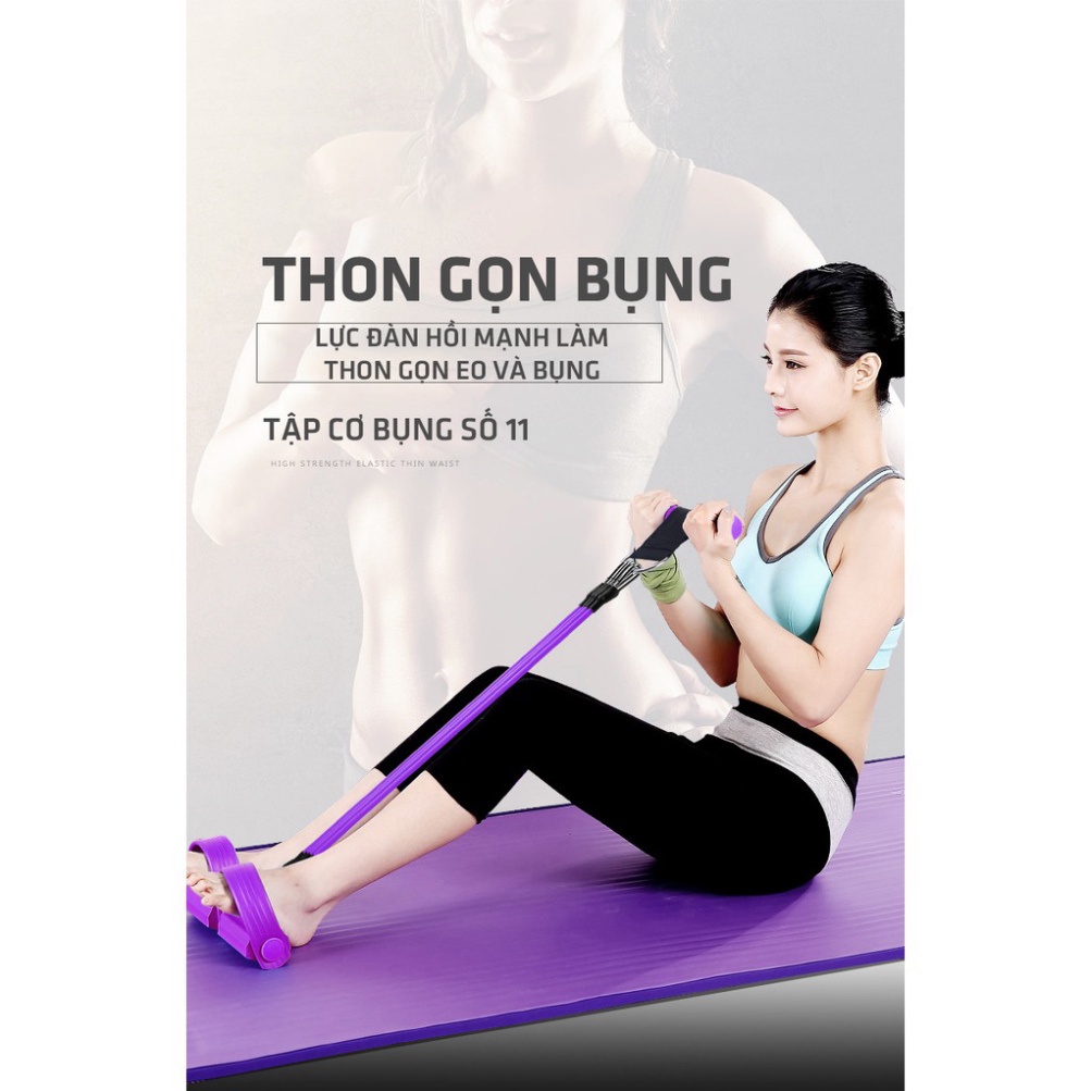 Dây Kéo Đàn Hồi 4 Ống Cao Su Tập Thể Dục, Tập Gym Tại Nhà Tập Toàn Thân Nâng Cao Sức Khỏe