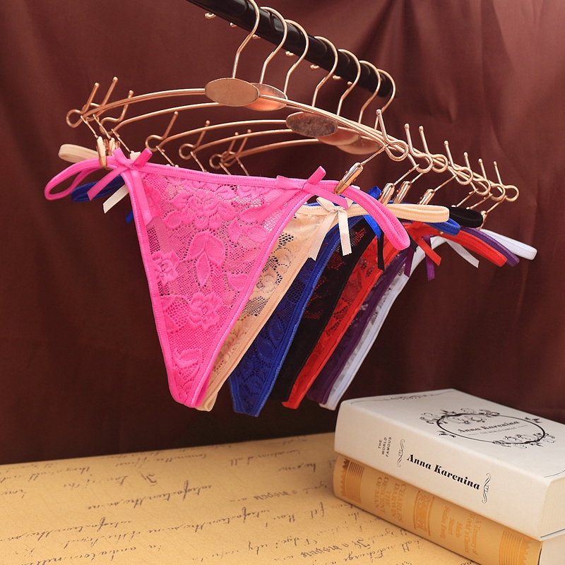 Quần lót ren lưng thấp với vòng kim loại chất lượng cao quyến rũ cho nữ 6809