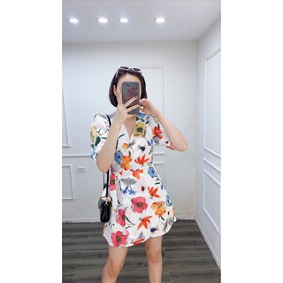 Jumpsuit Zara Chất Tơ Đũi Dáng Tay Bồng