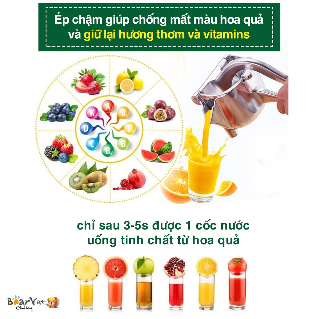 Máy ép trái cây hoa quả bằng tay làm nước rau củ cầm tay đa năng bằng inox mini nhỏ gọn tiện dụng [Hàng chuẩn ]