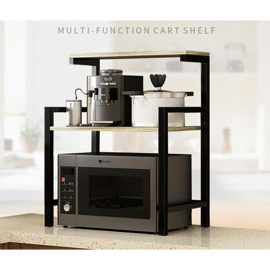 Kệ lò vi sóng 2 tầng lửng khung thép - Kệ để lò vi sóng