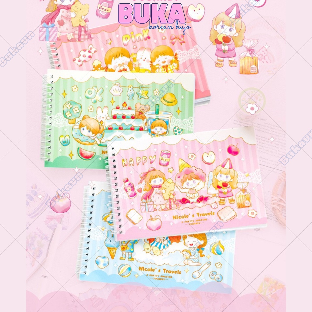 Sổ chiết và lưu trữ sticker washi size A5 có lò xo Buka Sổ bảo quản hình dán washi tape