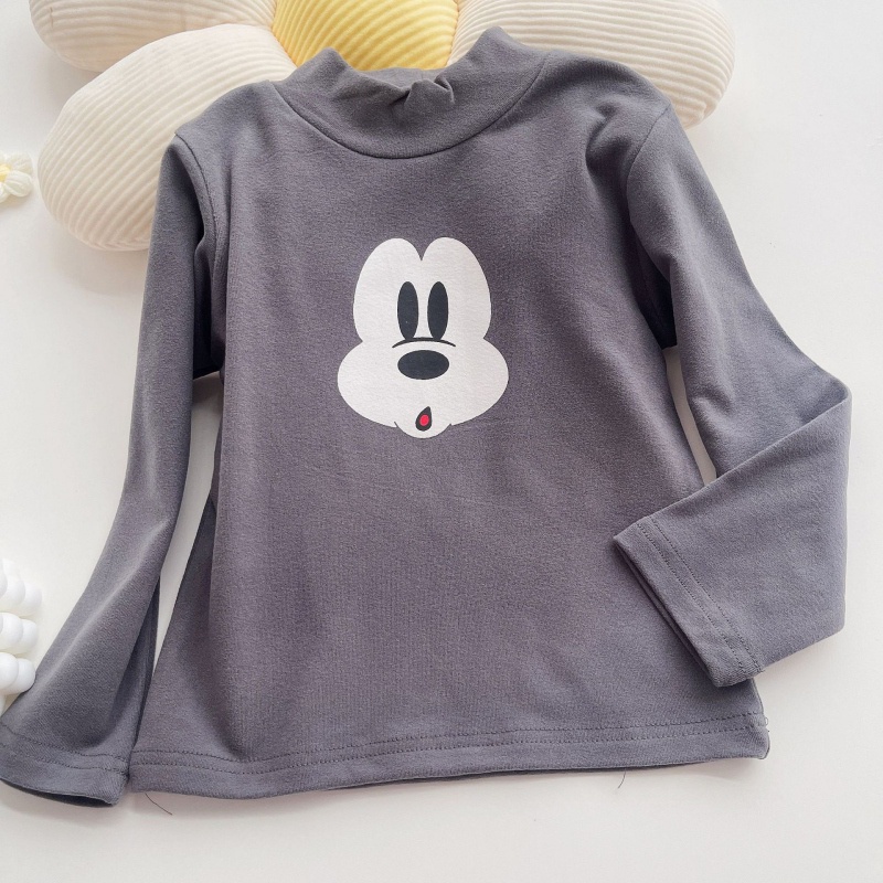 Áo Nhung Cổ Lọ In Họa Tiết Hoạt Hình Cho Bé