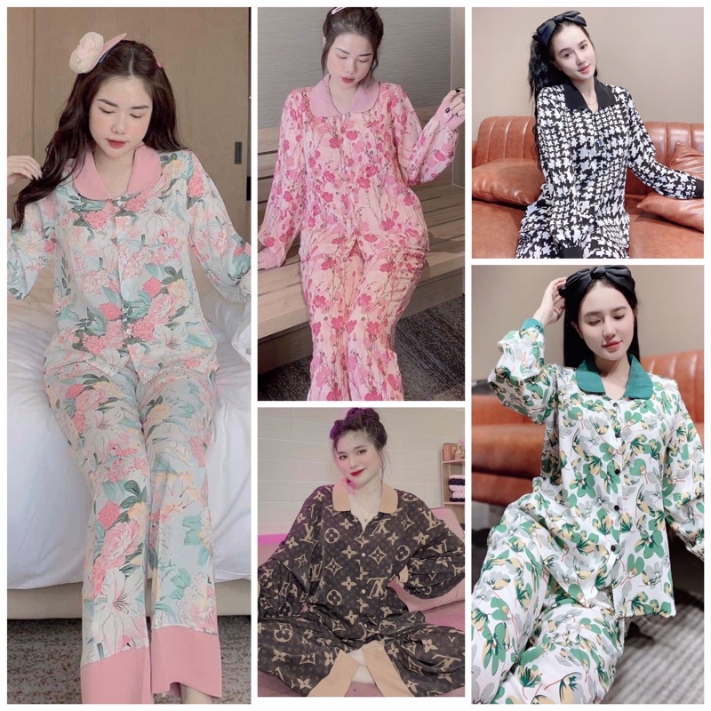Đồ bộ lụa maingo cao cấp tay dài quần dài các kiểu sang đẹp