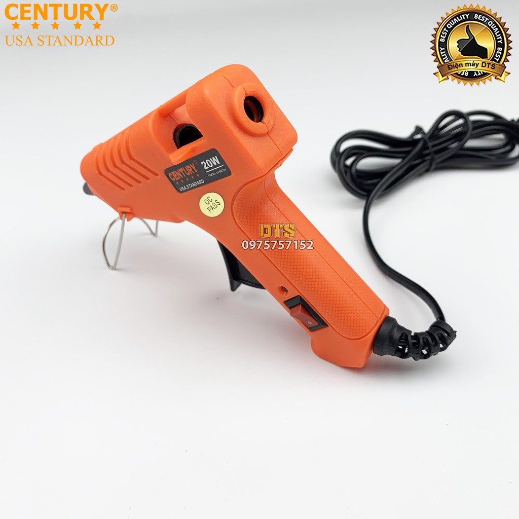 Combo súng bắn keo nến silicon CENTURY USA STANDARD 20w chuẩn Mỹ  nóng nhanh, keo ra đều & liên tục + 10 cây keo silicon