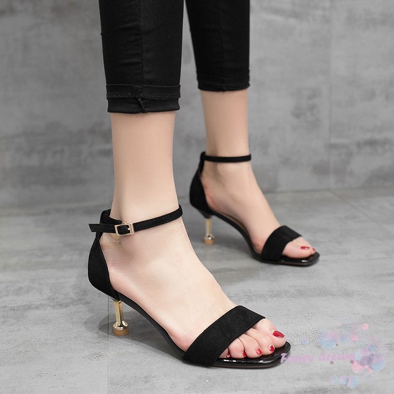 Giày Cao Gót Sandal Nữ Quai Đeo Mắt Cá Chân Mùa Hè