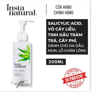 Sữa rửa mặt InstaNatural✨CHỨA 2% SALICYLIC ACID✨ Acne Cleanser 200ml – Dành cho da dầu, mụn, lỗ chân lông to