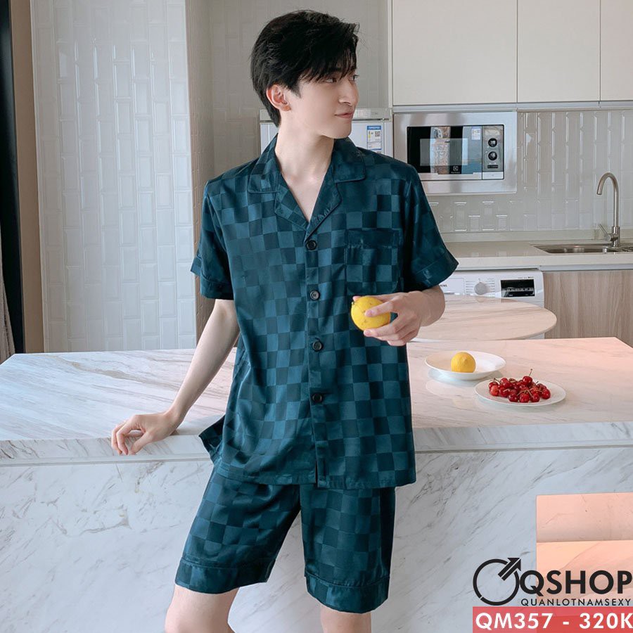 Đồ bộ pijama nam ngắn lụa mềm mịn QSHOP QM357