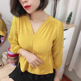321. ÁO CHUN EO CỔ TIM TAY DÀI