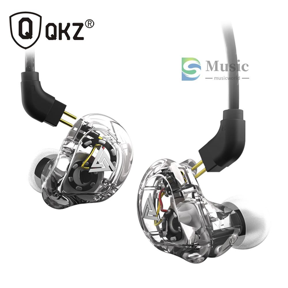 〖MUSIC〗QKZ VK1 3.5mm Wired Headphones Double Moving Coil 4DD In-ear Sports Headset Stereo Music Earphones In-line Control with Microphone Detachable Replaced Cable