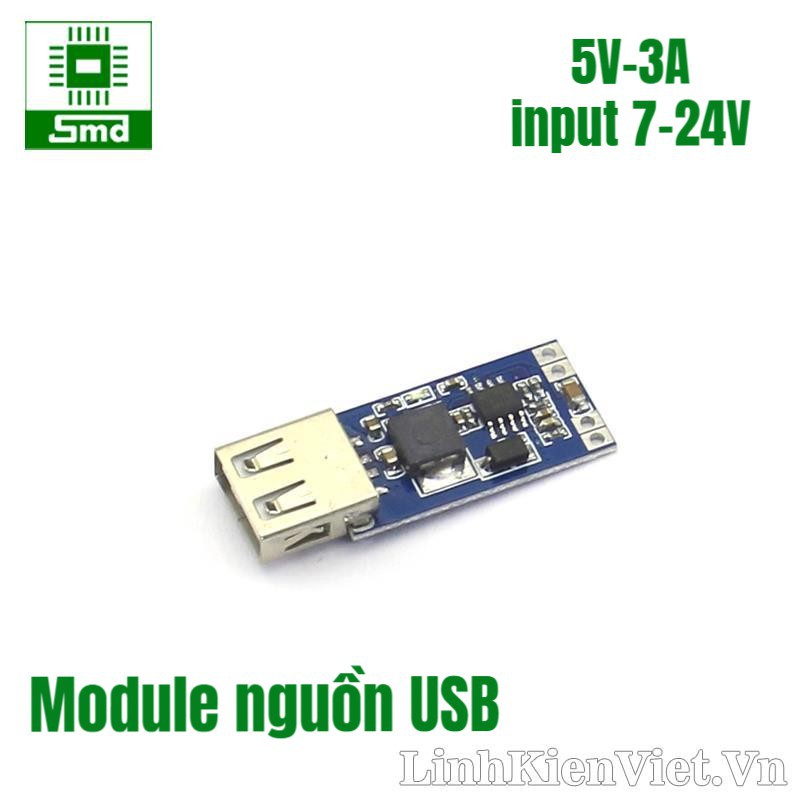 Module cấp nguồn USB 5V-3A (Vin 7-24V)