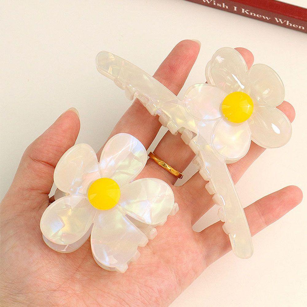 Kẹp Tóc Càng Cua Đính Hoa Phong Cách Hàn Quốc Ngọt Ngào Dễ Thương Cho Nữ