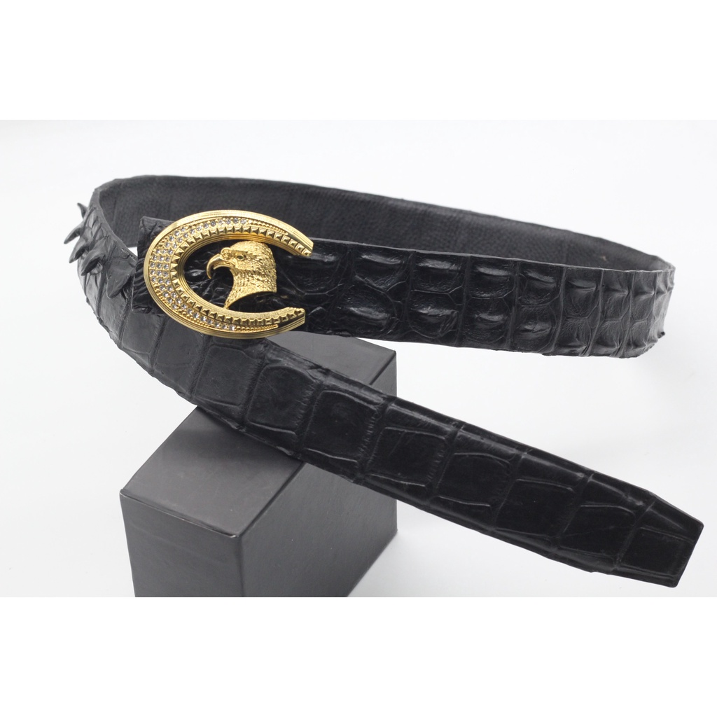 DÂY LƯNG DA CÁ SÁU BẢN LIỀN 3,8CM KHÔNG NỐI, THẮT LƯNG GAI CÁ SẤU+KHÓA CAO CẤP. BH 12THANGS