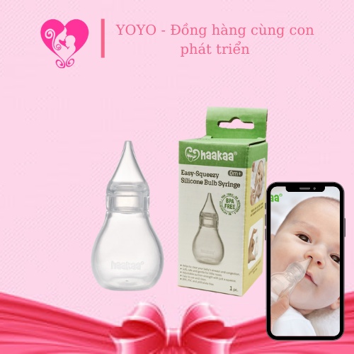 Ống hút dịch mũi silicon Haakaa | Êm dịu với trẻ sơ sinh