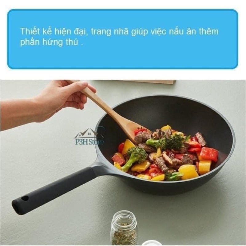 Chảo EDGE 28cm sâu lòng nắp kính Lock&Lock CAW2811