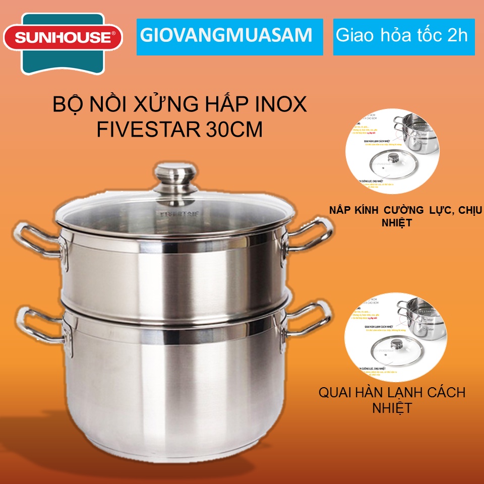 Bộ Nồi Xửng Hấp Inox Fivestar 30cm
