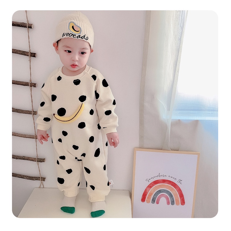 Bộ quần áo body liền thân cho bé Habi Fashion họa tiết quả chuối cho bé 3-13kg BD035