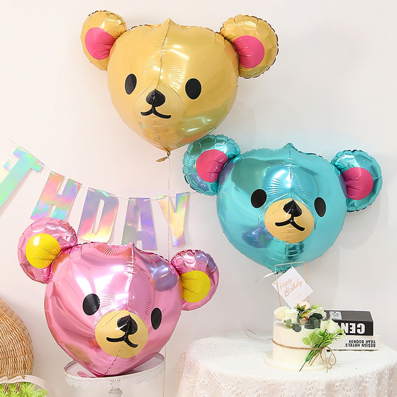 Bong Bóng Nhôm Hình Gấu Nhiều Kiểu Trang Trí Tiệc Sinh Nhật