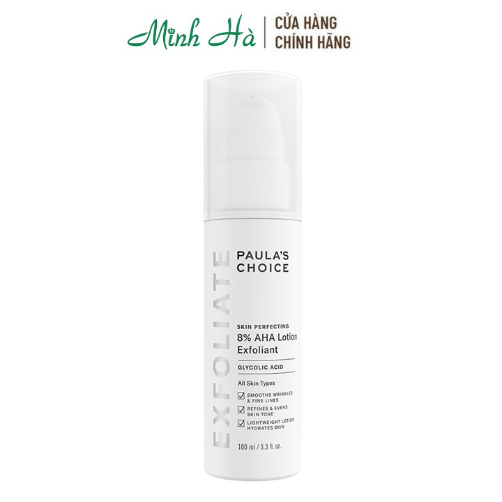 Tẩy da chết hóa học dịu nhẹ Paula's Choice Skin Perfecting 8% AHA Lotion Exfoliant 100ml - 2060