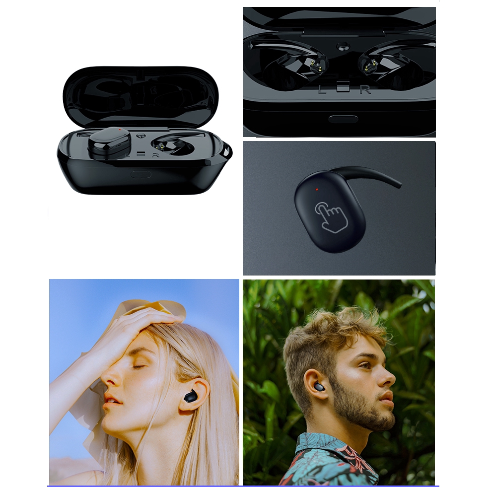 Wemitom Mini Bluetooth Earphone For Xiaomi Huawei  Stereo Earbud Sport Ear Phone With Mic Portable Charging Box