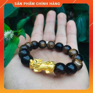 Vòng Trầm Hương Chìm Cao Cấp Mix Tỳ Hưu mạ 24k