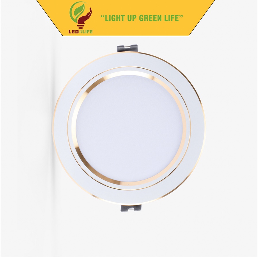Đèn LED Downlight âm trần Rạng Đông AT10 (Viền Vàng-bạc)