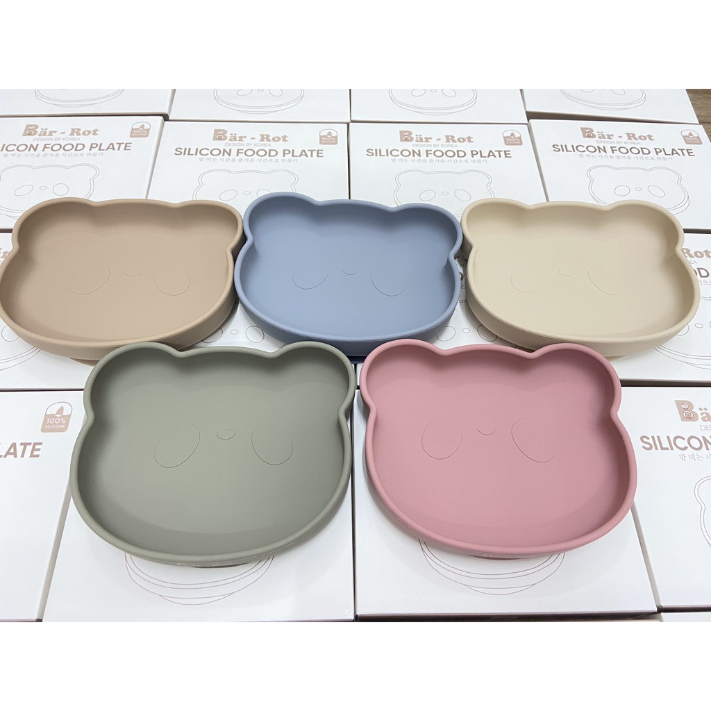 Bộ Khay Bát Thìa Dĩa Silicone Ăn Dặm Cho Bé BAR-ROT Siêu Bền Đẹp | Minizon Kids