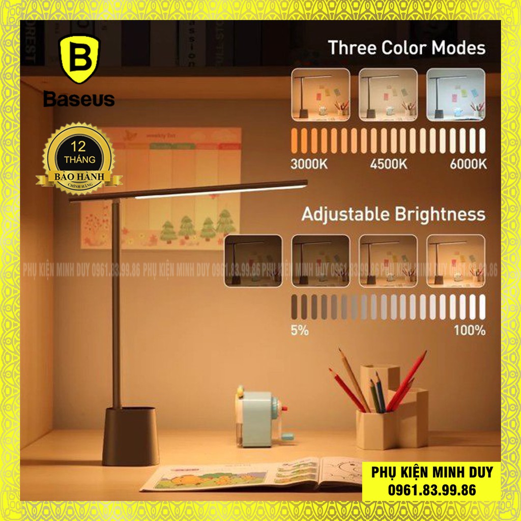 Đèn để bàn Baseus Smart Eye Series Charging Folding Reading Desk Lamp (Cảm biến ánh sáng tự động)