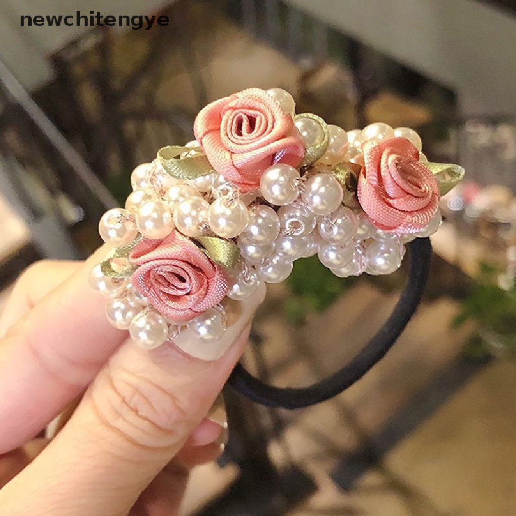 Dây Cột Tóc Co Giãn Đính Hạt Ngọc Trai Xinh Xắn