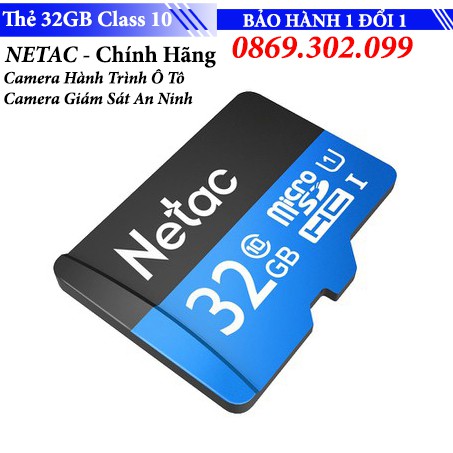 Thẻ nhớ 32GB Class 10 NETAC chính hãng