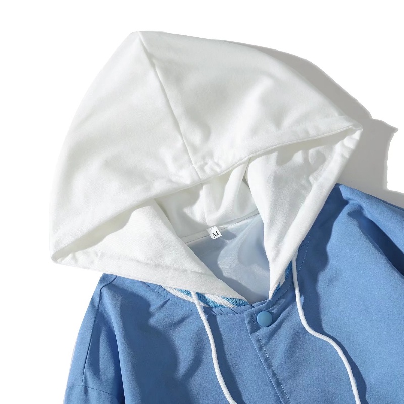 Áo khoác bóng chày hai lớp có mũ phong cách Hàn Quốc thời trang cho unisex