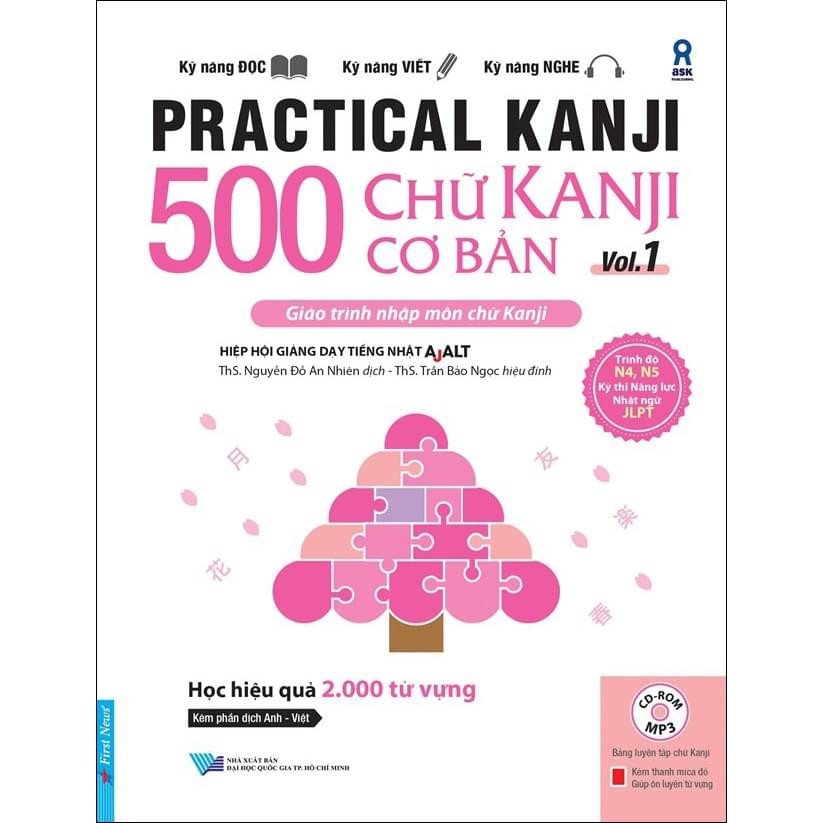 Sách - 500 Chữ Kanji Cơ Bản Vol.1 + kèm CD - First News Tặng Kèm Bookmark