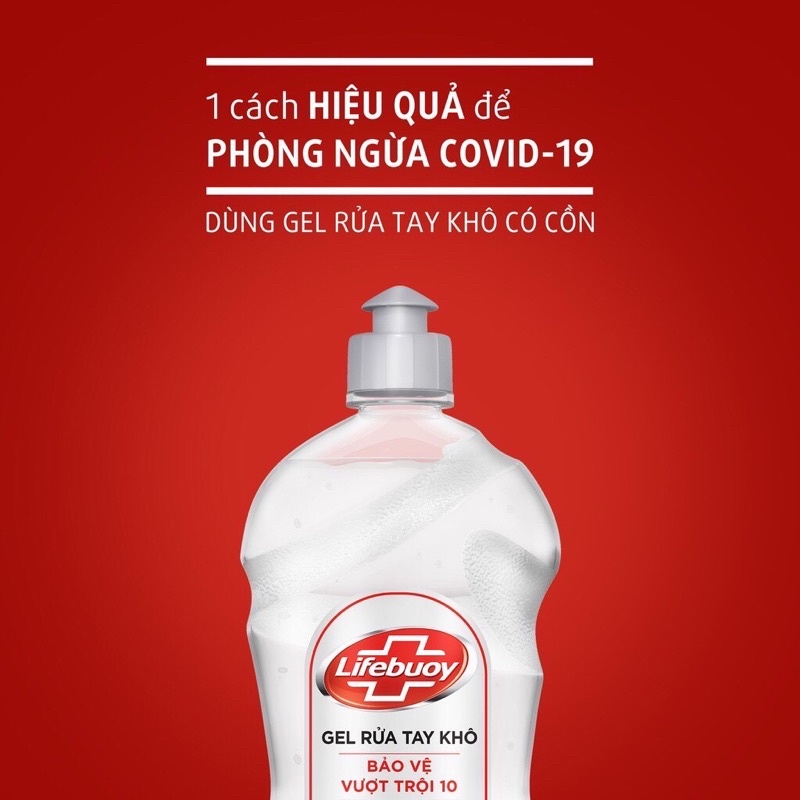 [LIFEBUOY] Gel diệt khuẩn rửa tay khô Lifebuoy Bảo Vệ Vượt Trội 10 (Chai 50ml/100ml/235ml/500ml)