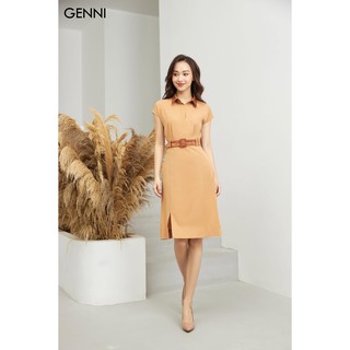 Váy sơ mi tay dơi phối đai eo gv004 - genni