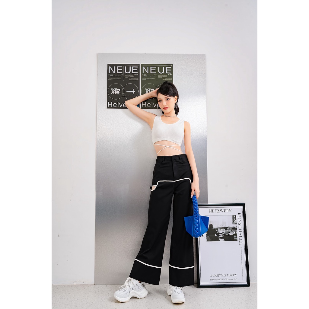 Quần Suông Phối Vải Cutout Đùi The Good/ Blaise Trousers